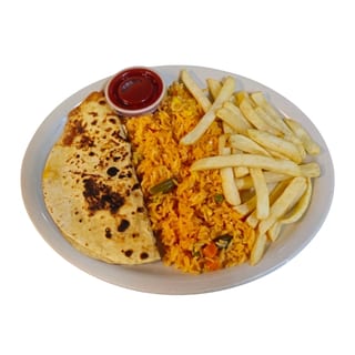 Kid's #4 One Quesadilla, Rice And French Fries