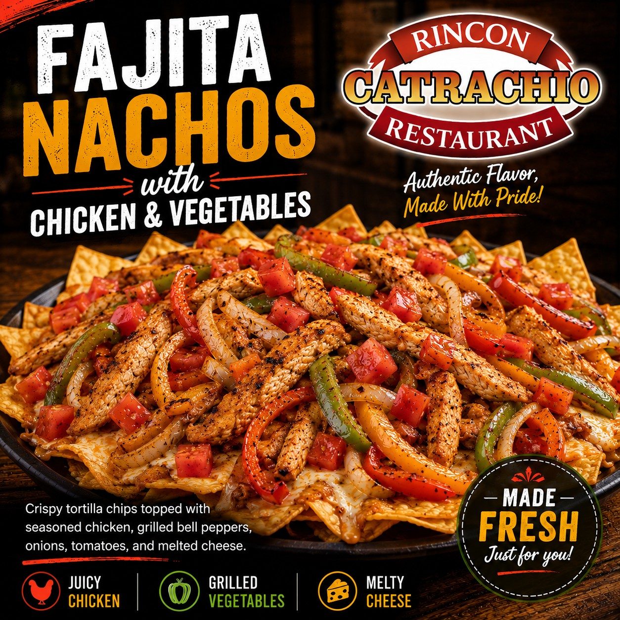 Fajita Nachos With Chicken.