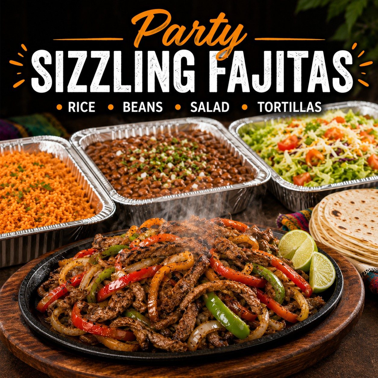 Party Sizzling Fajitas.