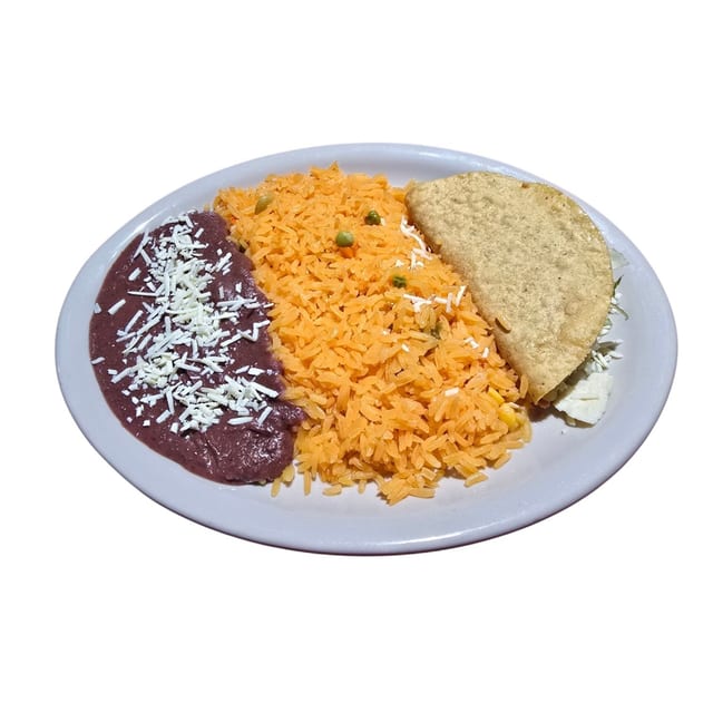 Kid's #6 One Taco Rice and Beans.