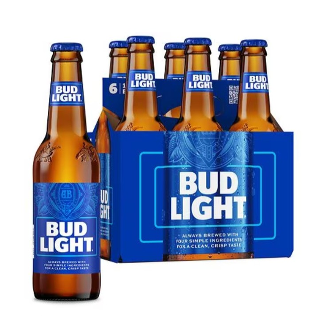 Bud Light Beer 6 pack Bottles.