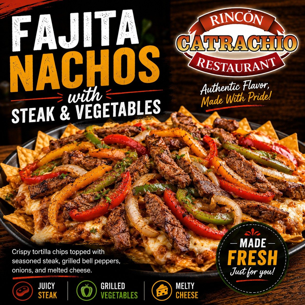 Fajita Nachos With Beef.