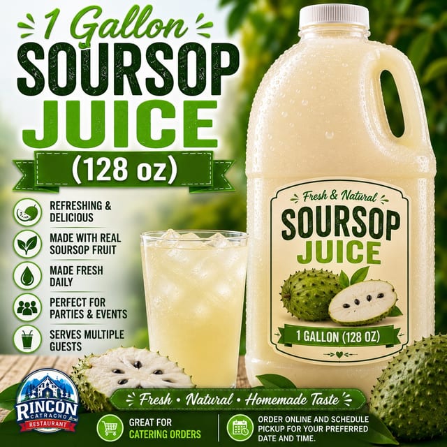 1 Gallon Soursop Juice (128 oz).