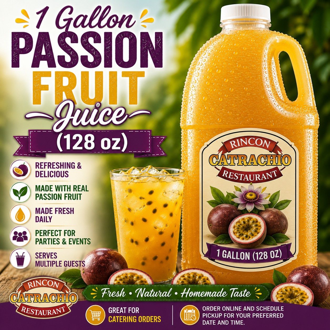 1 Gallon Maracuya Juice (128 oz).